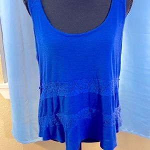 Flowy blue boho tank top eyeshadow brand large